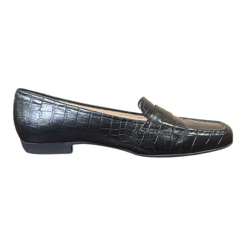 Rockport Embossed Square Toe Leather Loafers Black Size 7 - Picture 6 of 11